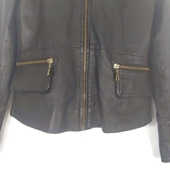 1980's Girls Black Leather Jacket - Picture 3 of 6